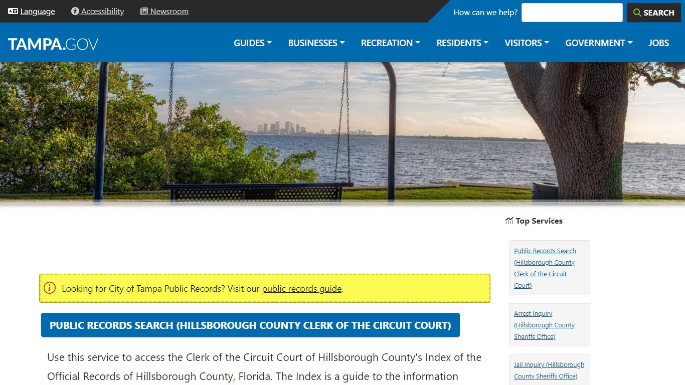 Public Records Search (Hillsborough County Clerk of the Circuit Court ...